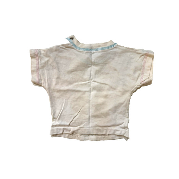 Vintage Offspring Baby Shirt 12M Hong Kong 100% Cotton Snap Pastel Print Top - Picture 2 of 4